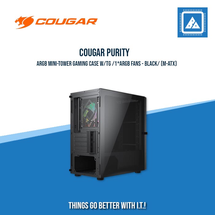 COUGAR PURITY ARGB MINI-TOWER GAMING CASE W/TG /1*ARGB FANS - BLACK/WHITE COUGAR PURITY ARGB MINI-TOWER GAMING CASE W/TG /1*ARGB FANS - BLACK/WHITE